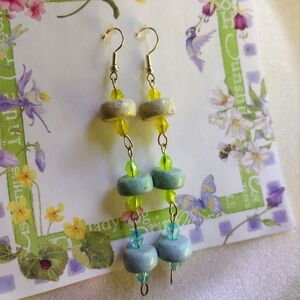 Multicolored clay beaded earrings